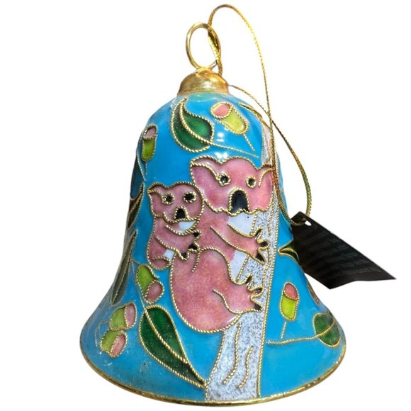 Hand Crafted Other - NWT! Cloisonne Enameled Bell Ornament Mama Koala Bear & Baby Bear in Tree  4" T